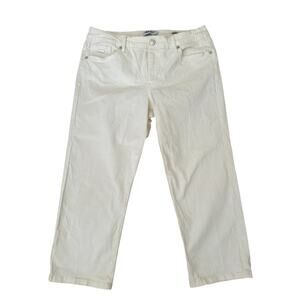 Nine West Jeans Women Off-White 5 Pocket Design Chrystie Capri Denim Size 10